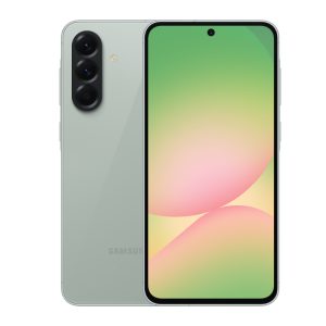 Samsung Galaxy A56 5G back and front view Awesome Olive