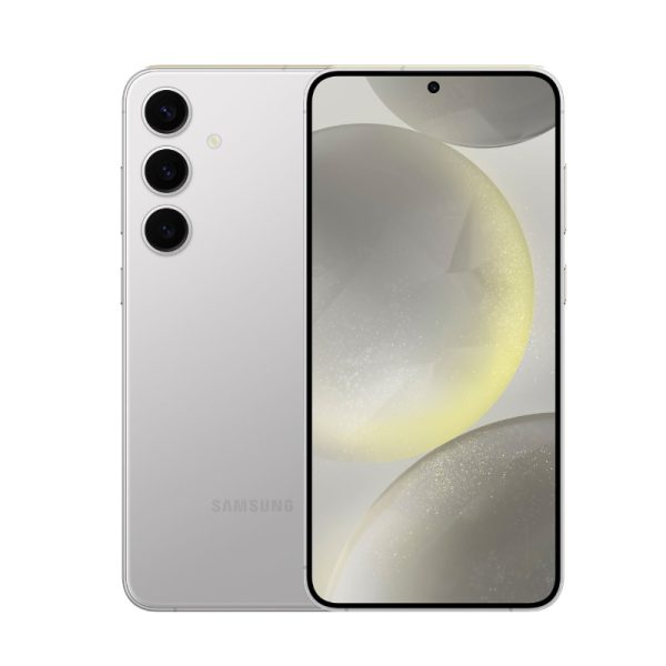 Samsung Galaxy S24 Marble Gray Front and back view