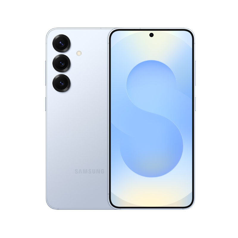 Samsung Galaxy S25 plus 5G icyblue front and back view
