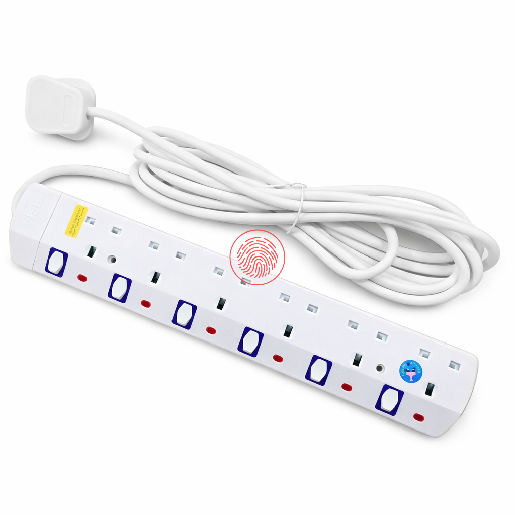 Jsb 6 Way Heavy Duty Power Extension Socket Cable 5 Meters 10 Meters with Surge Protector