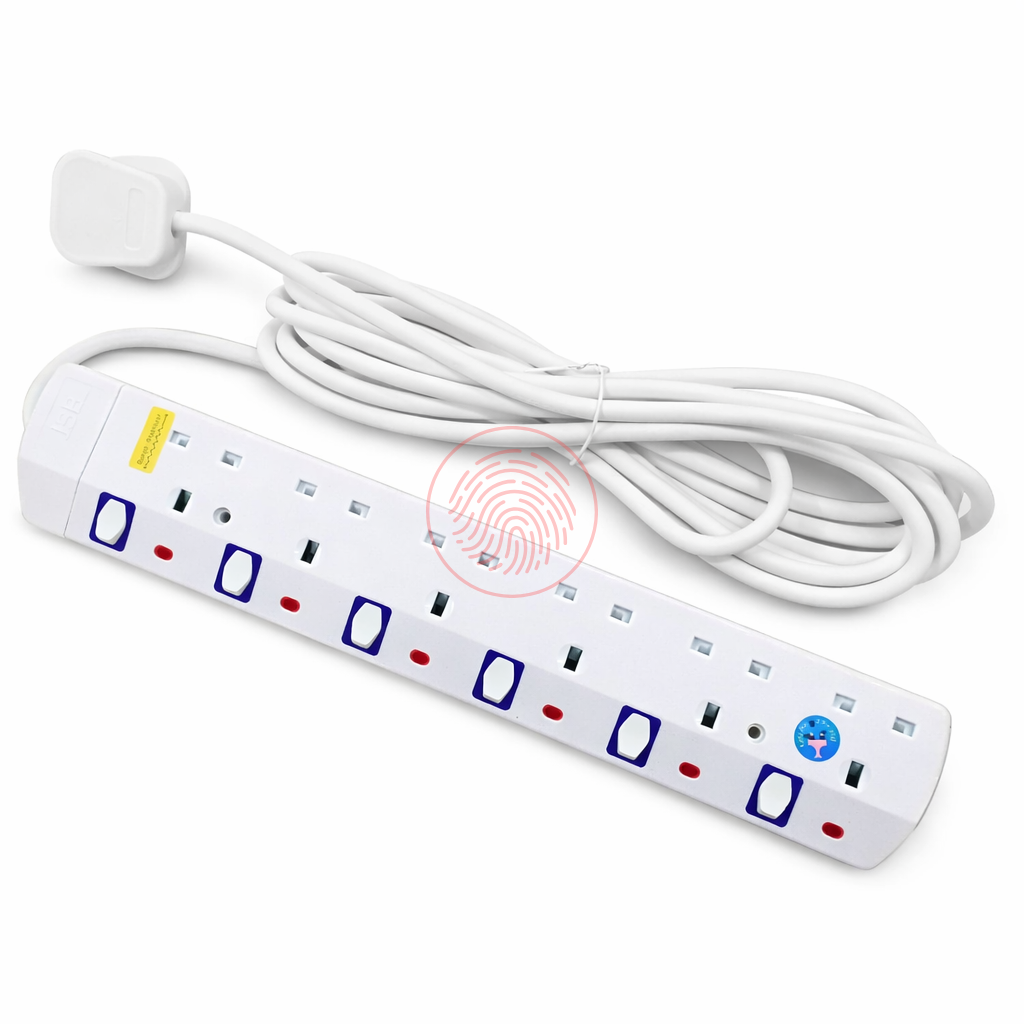 Jsb 6 Way Heavy Duty Power Extension Socket Cable 5 Meters 10 Meters with Surge Protector