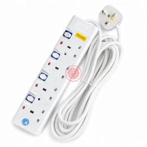 JSB 4 Way Heavy Duty Power Extension Socket Cable - 3 Meters 5 Meters